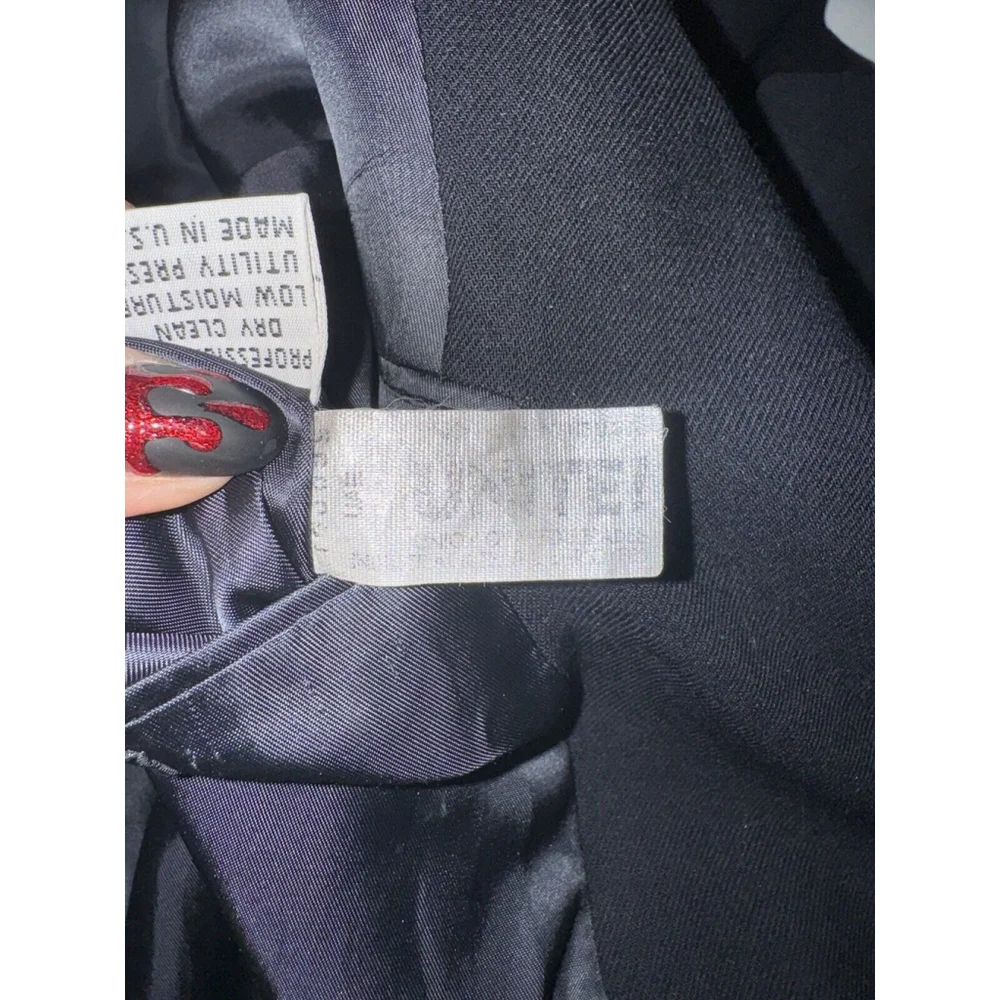 Perry Ellis Vintage Barneys Blazer Button Black Blazer Jacket XL Made In The USA